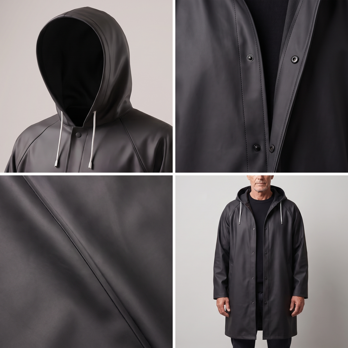 Long Hooded Raincoat