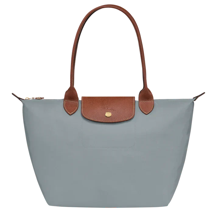 Longchamp Le Pliage Medium Tote Bag in Steel — Steel